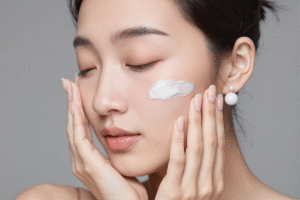 skincare routine close up